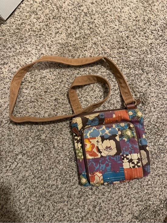 Fossil Handbags - Vintage Fossil Multicolor Canvas Crossbody Messenger Bag Purse